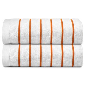 Ryotei Horizontal Stripe Pool Towel 36x68 15 lbs Orange
