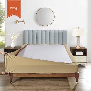 Stretchable Box Spring Wrap King Latte
