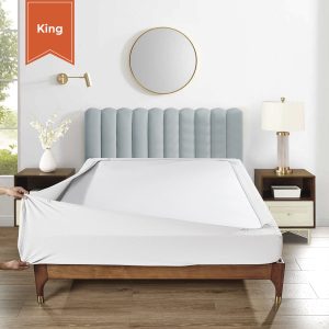 Stretchable Box Spring Wrap King Princess White