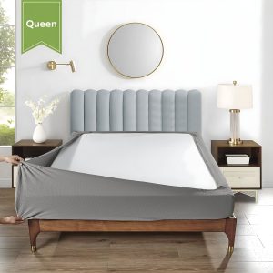 Stretchable Box Spring Wrap Full / Queen Silver Gray