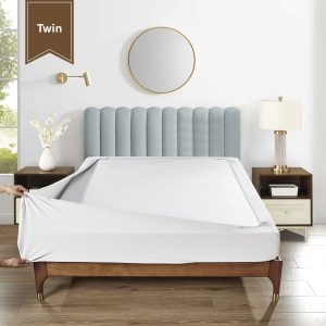 Stretchable Box Spring Wrap Twin Princess White