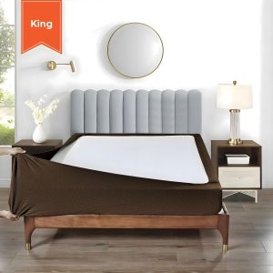 Stretchable Box Spring Wrap King Teak Brown