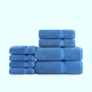Belem Evening Blue Combo Pack Wash Cloth-48Pcs | Hand Towel-24Pcs | Bath Towel-24Pcs