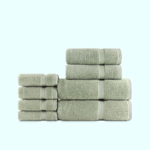 Belem Sage Green Combo Pack Wash Cloth-48Pcs | Hand Towel-24Pcs | Bath Towel-24Pcs