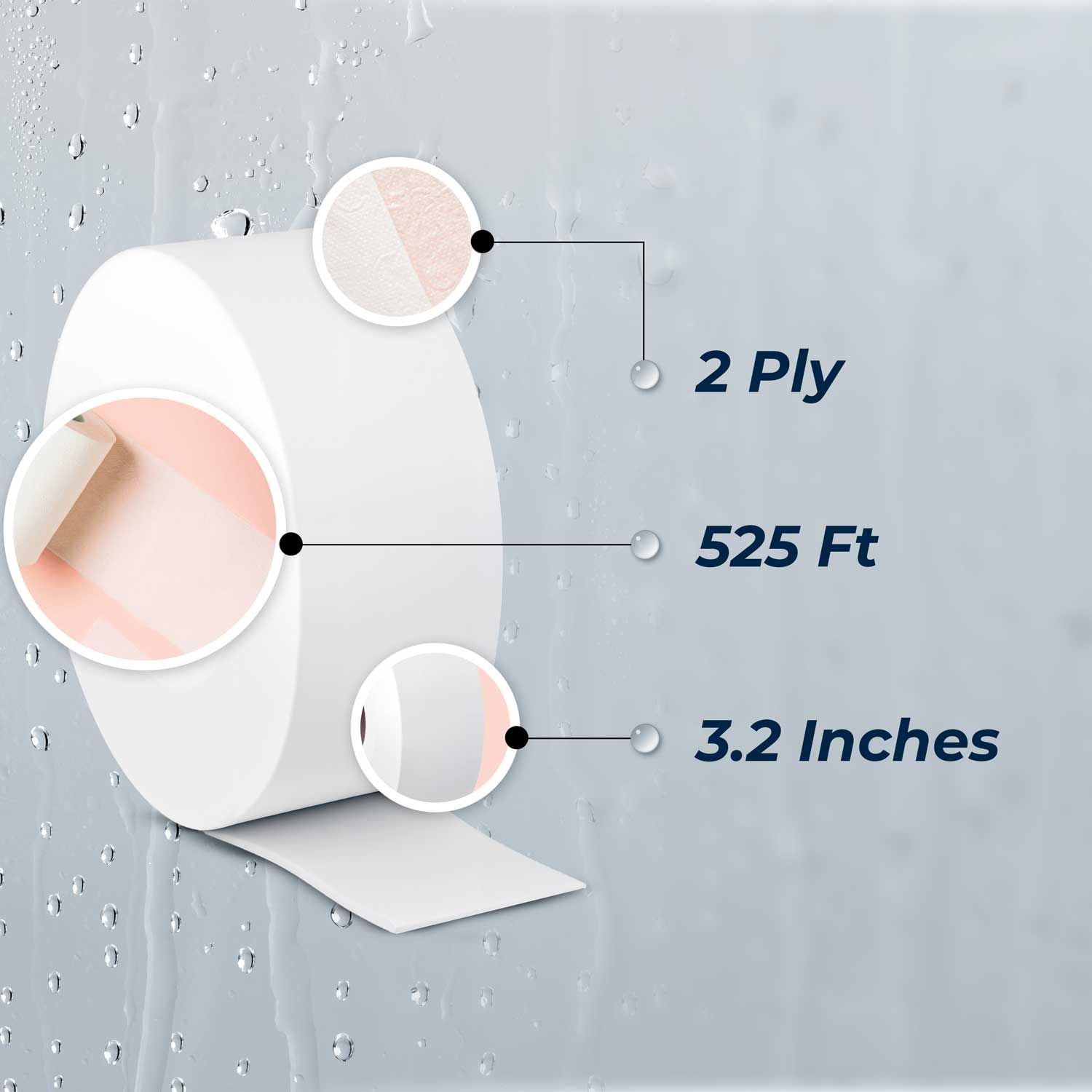 2 Ply Toilet Paper Rolls Jumbo 12/Case - Image 2