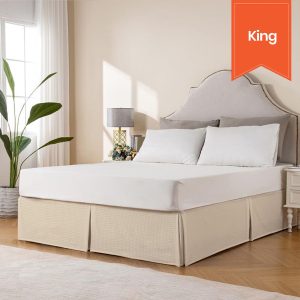 King Bed Skirt - White Horse