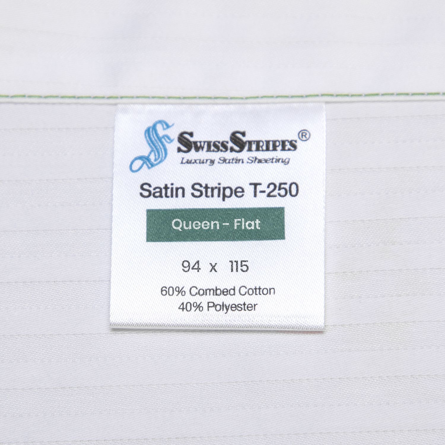 Swiss Stripes T-250 Queen Flat 94x115 - Image 2