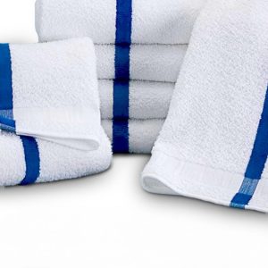 Center Stripe Pool Towel 22x44 6 lbs Blue