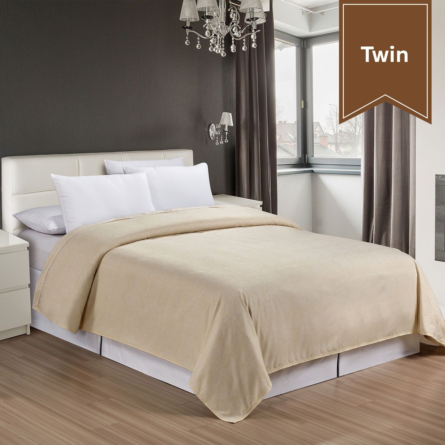 Classic Caramel Microfiber Top Sheet Twin Flat 68x96