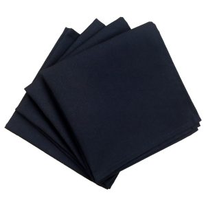 Napkins 20x20 Black Polyester Hemmed