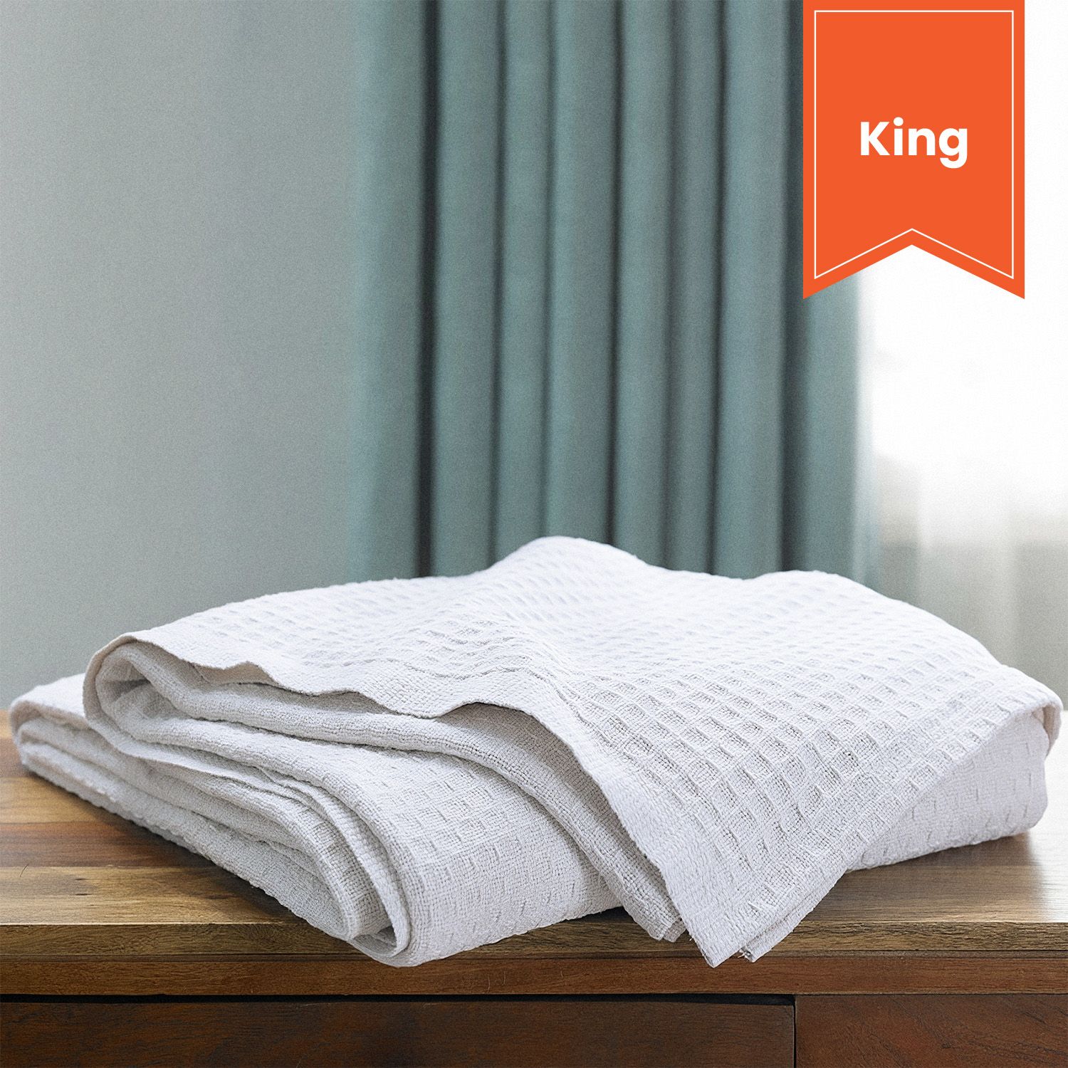 Cotton Waffle Blanket 110 x 90 King
