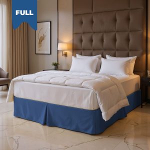 Full Diamond Bed Skirt - Midnight Blue