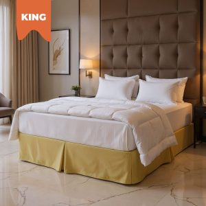 King Diamond Pique Bed Skirt - Desert Sand