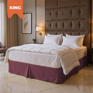 King Diamond Pique Bed Skirt - Greek Raisin