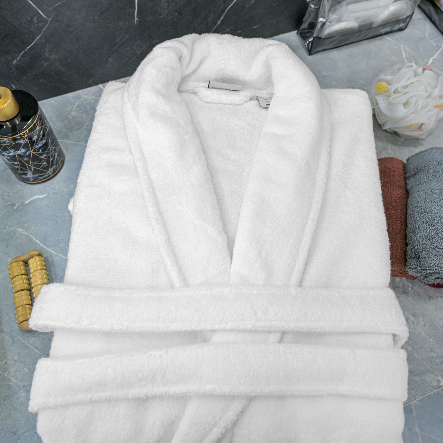 Zero Twist Full Terry Shawl Collar Luxury Bathrobe - Image 3