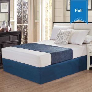 Chenille Bed Scarfs 26 x 85 Full Poised Navy