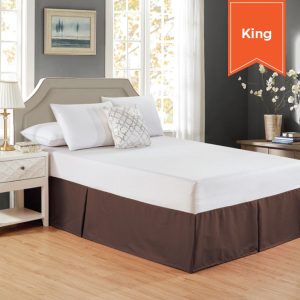 Bed Skirt With Pleats 78 x 80 x 15 King Brown