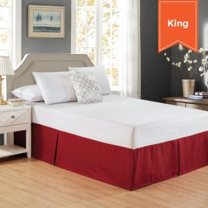 Bed Skirt With Pleats 78 x 80 x 15 King Serene Merlot
