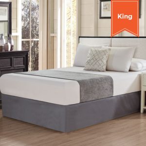 Chenille Bed Scarf 26 x 108 King Castle Rock Grey
