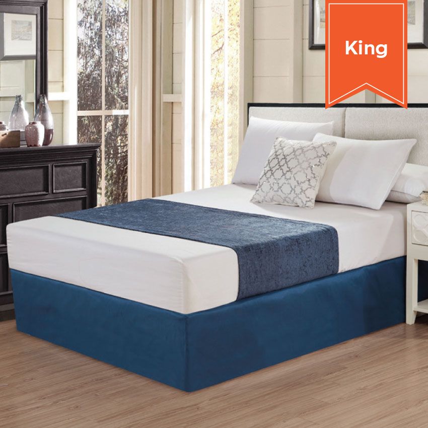 Chenille Bed Scarfs 26 x 108 King Poised Navy