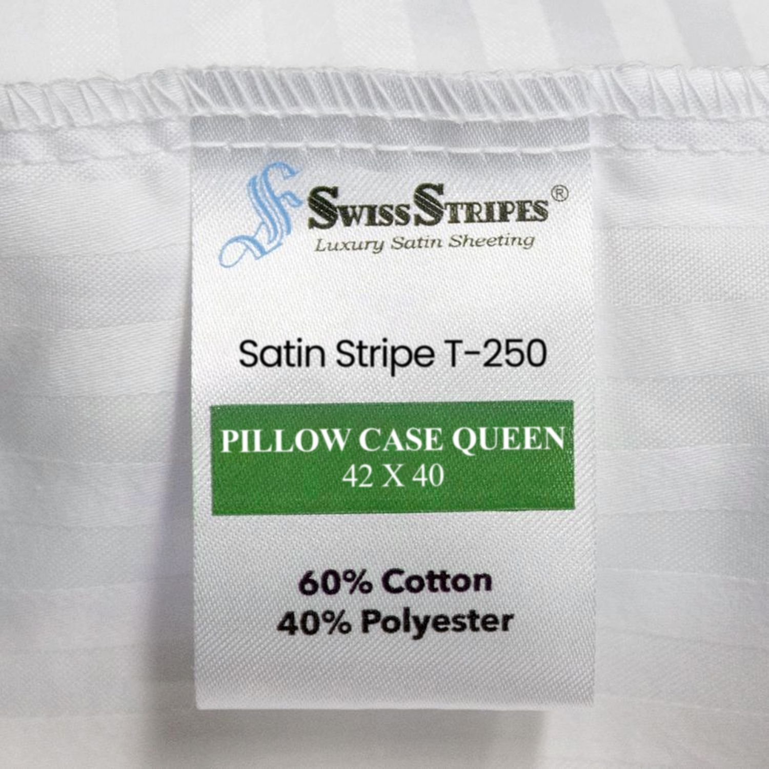 Swiss Stripes T-250 Queen Pillowcase 42x40 - Image 4