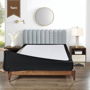 Stretchable Box Spring Wrap Twin Persian Black